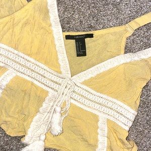 Yellow boho tank top